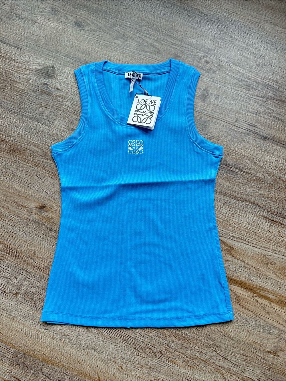 Loewe Bright Blue Embroidered Logo Tank Top